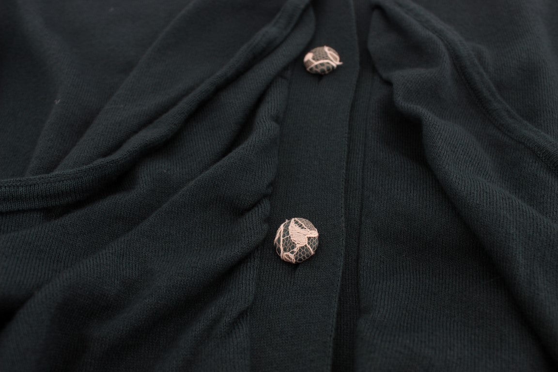 PINK MEMORIES Green Button Down Cardigan Sweater - Fizigo